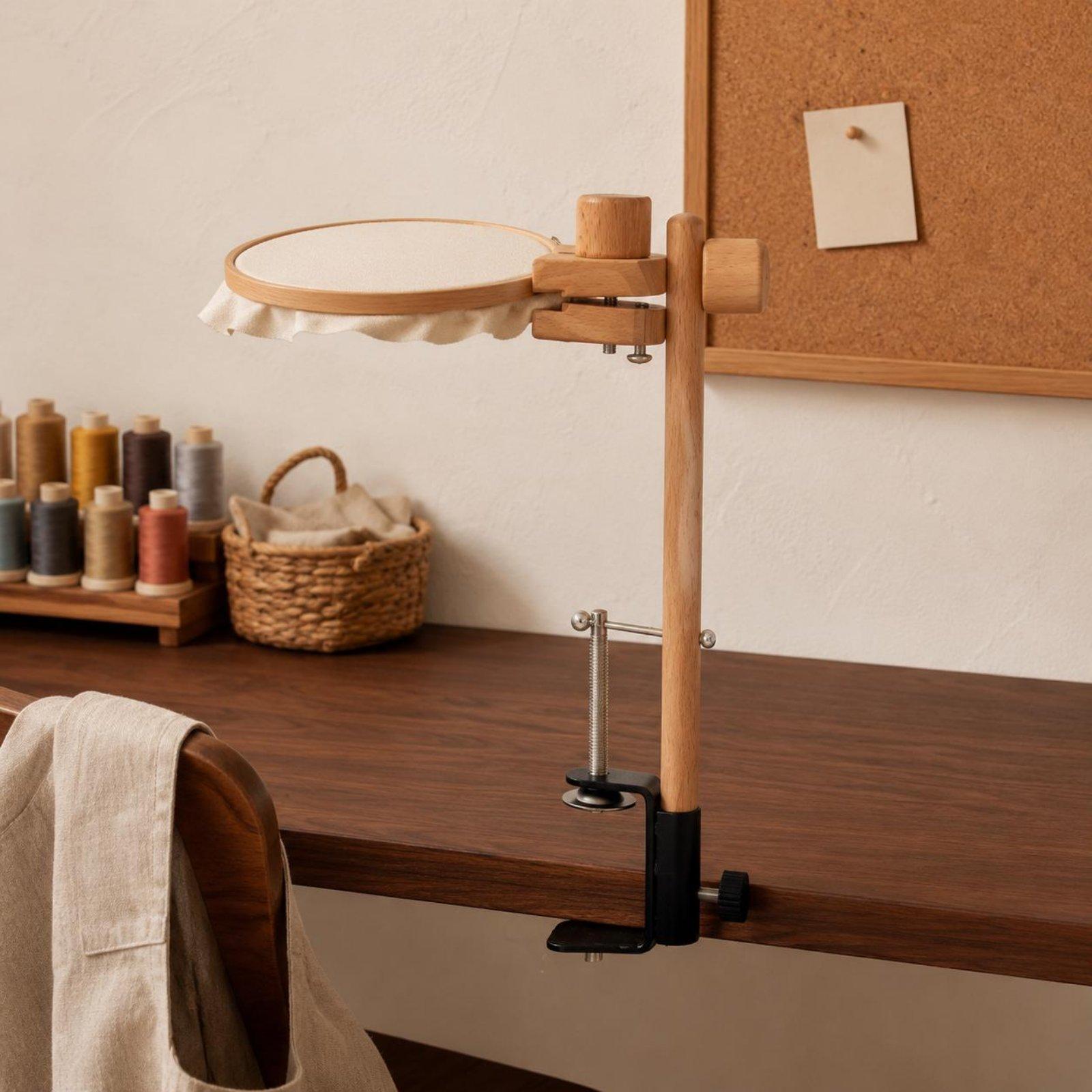 Embroidery Hoop Kit - Beech Wood Table Clamp Embroidery Frame