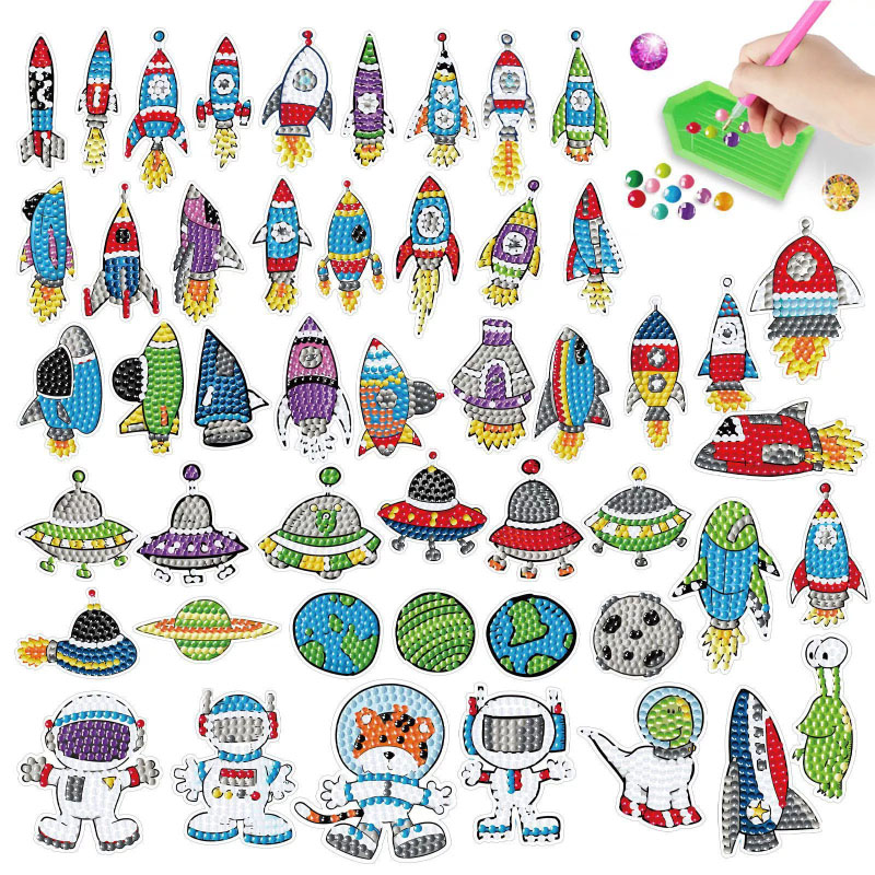 Art And Craft Rocket - Space Diamond Art Kit For Kids