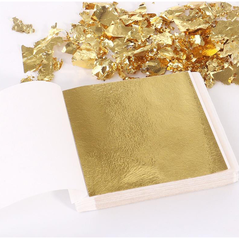 Art Craft Leaves - 200Pcs Golden Leaf Foil Leaf Sheets