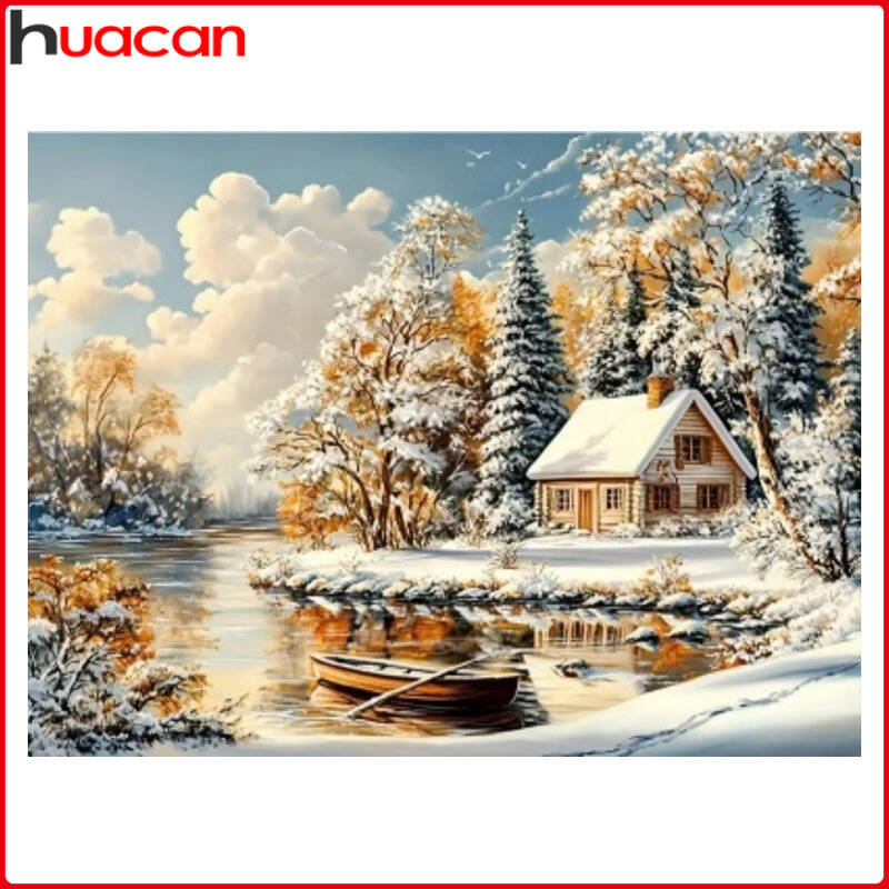 Art Craft Winter - Huacan Winter Landscape Diamond Painting Forest