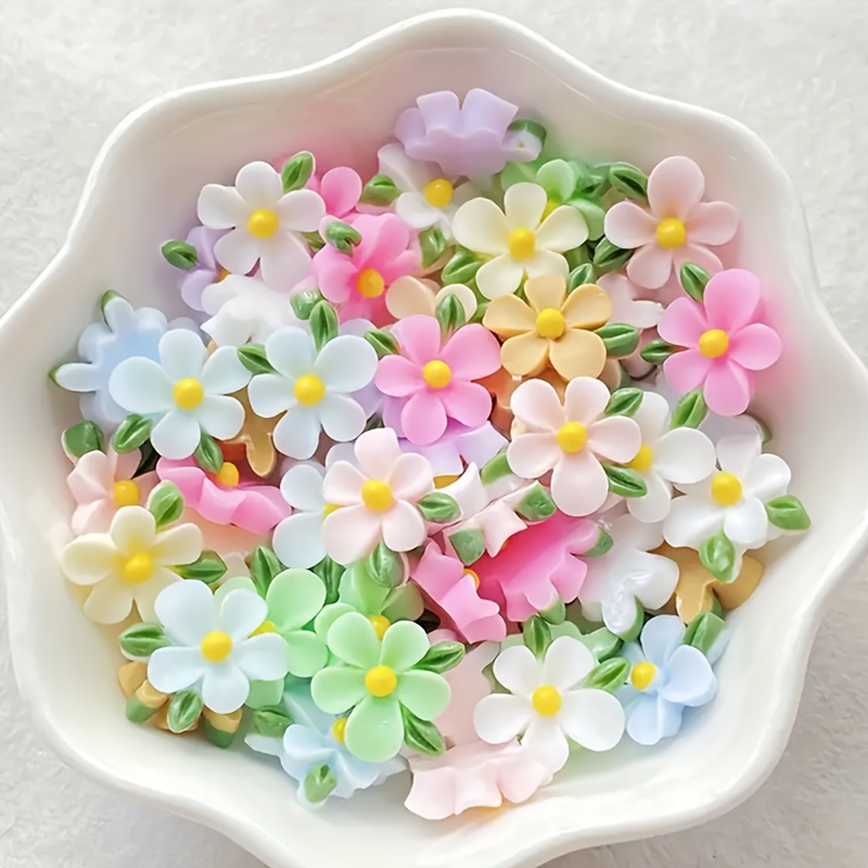 Art Craft Leaves - 20pcs Resin Mini Flower and Leaf