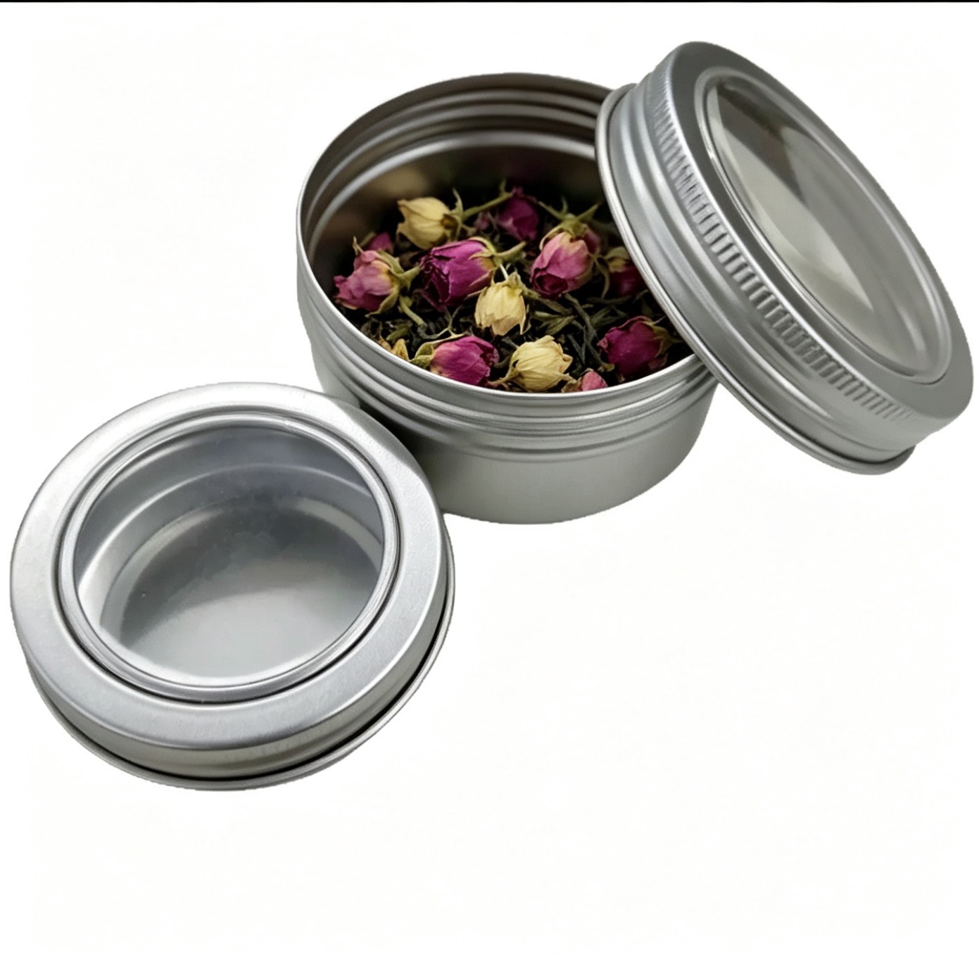 Art And Craft Recycle - Clear Window Round Aluminum Tin Cans