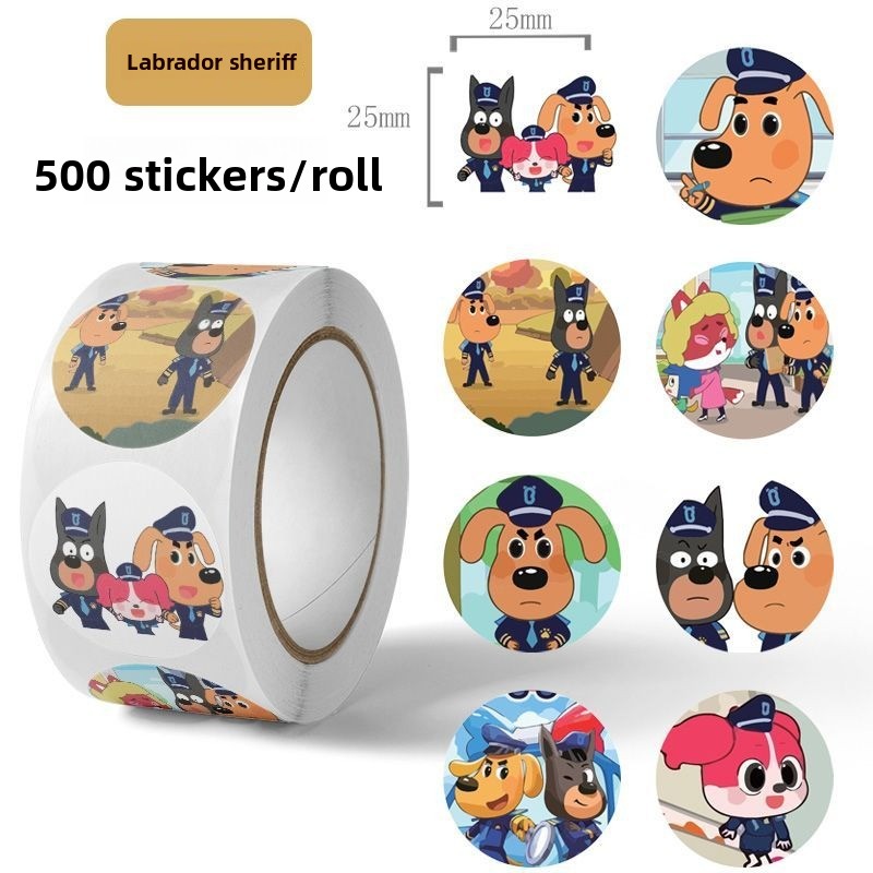Artwork Craft - Sheriffs Labradors Cute Character Roll Stickers