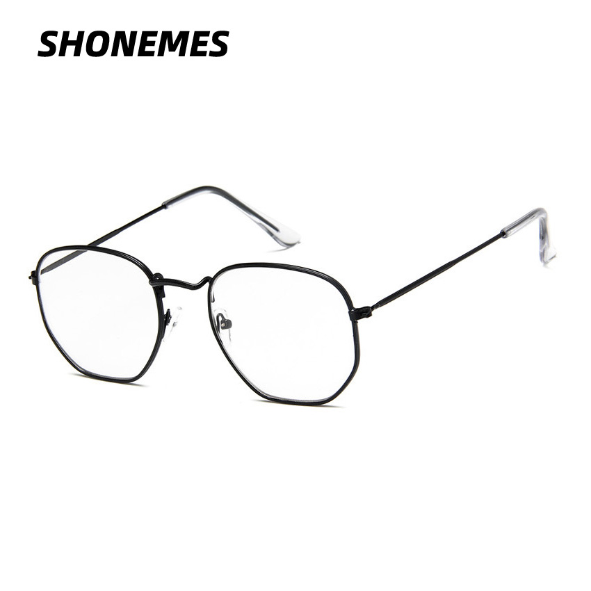 Art Craft Glasses - SHONEMES Hexagonal Glasses Metal Frame Vintage
