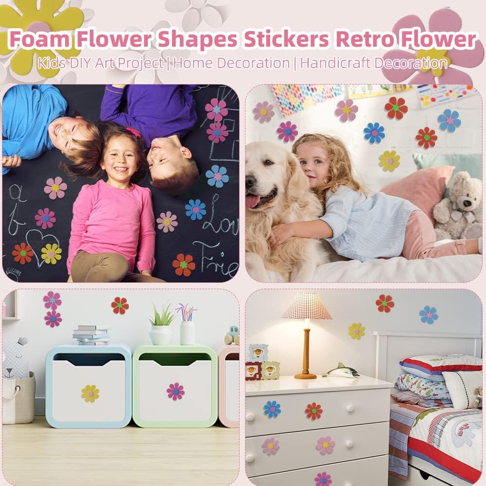 Foam Flower Shapes Sticker 160 - Art Craft Handmade review and price