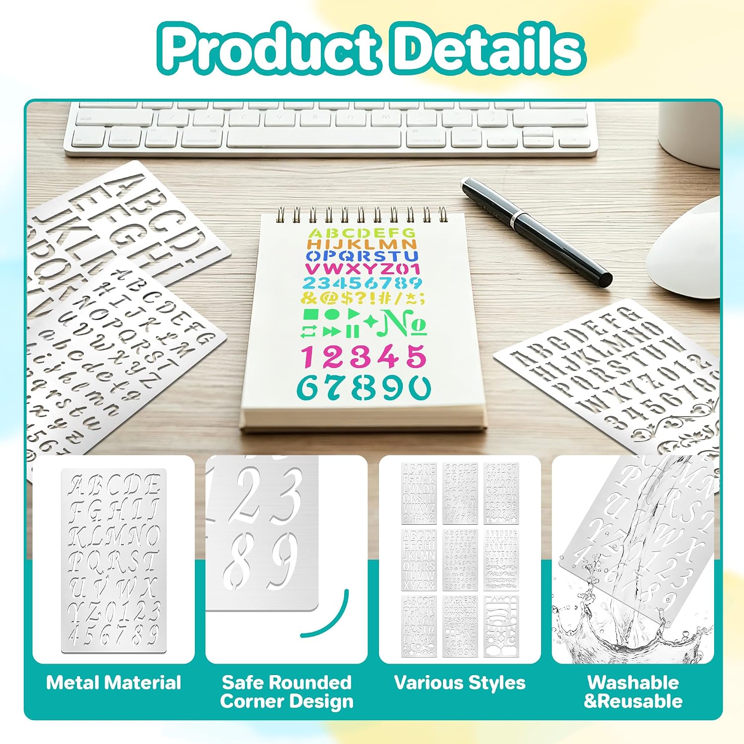 9Pcs Metal Letter Number Stenc - Art Craft Journal review and price