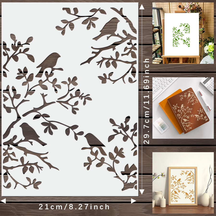 1pcs DIY Bird Branch Stencil f - Art Craft Journal review and price