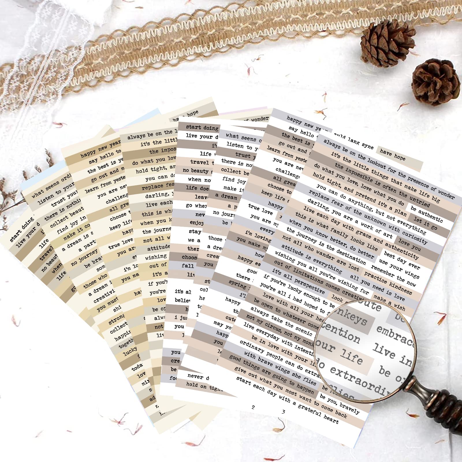 8pcs Brown Notes Quote Sticker - Art Craft Journal review and price