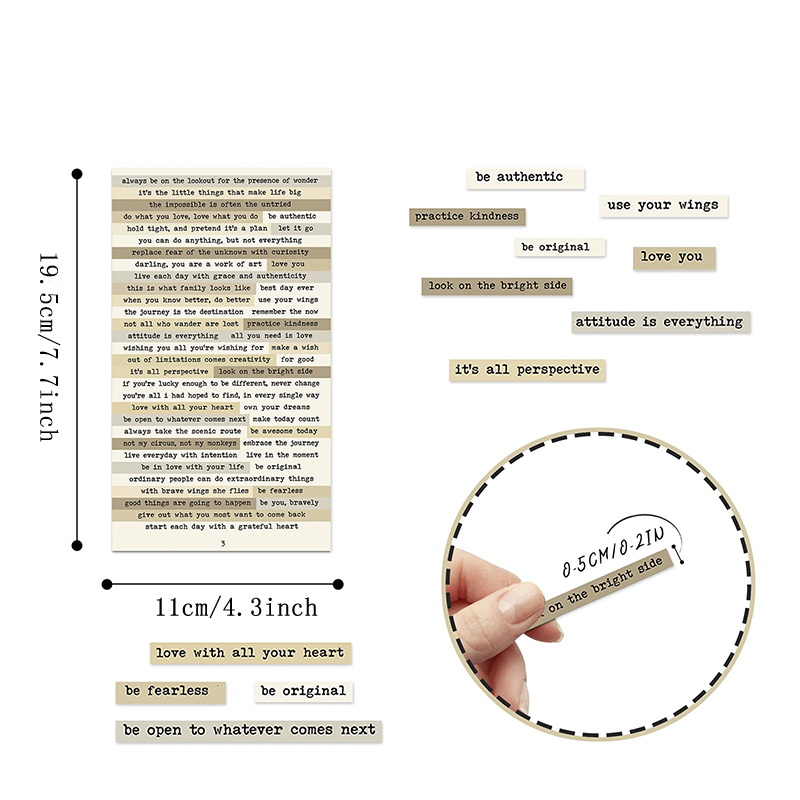 8pcs Brown Notes Quote Sticker - Art Craft Journal review and price