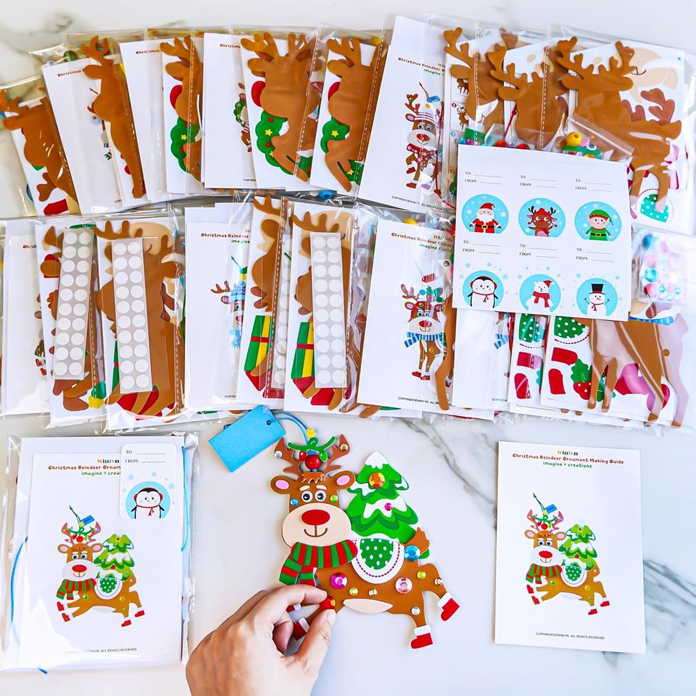 24 Sets DIY Xmas Reindeer Orna - Art Craft Winter review and price