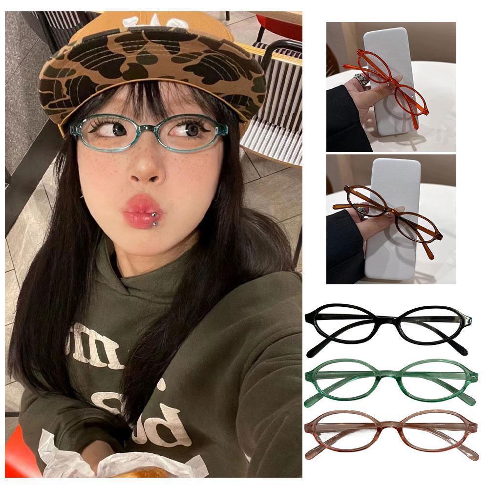 Women Retro Oval Glasses Y2K J - Art Craft Glasses review and price
