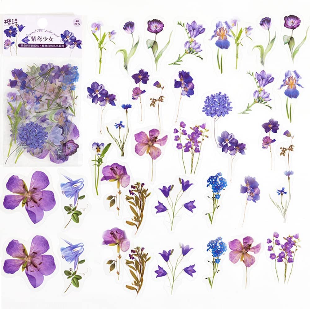 40 Pcs Scrapbook Stickers PET  - Art Craft Journal review and price