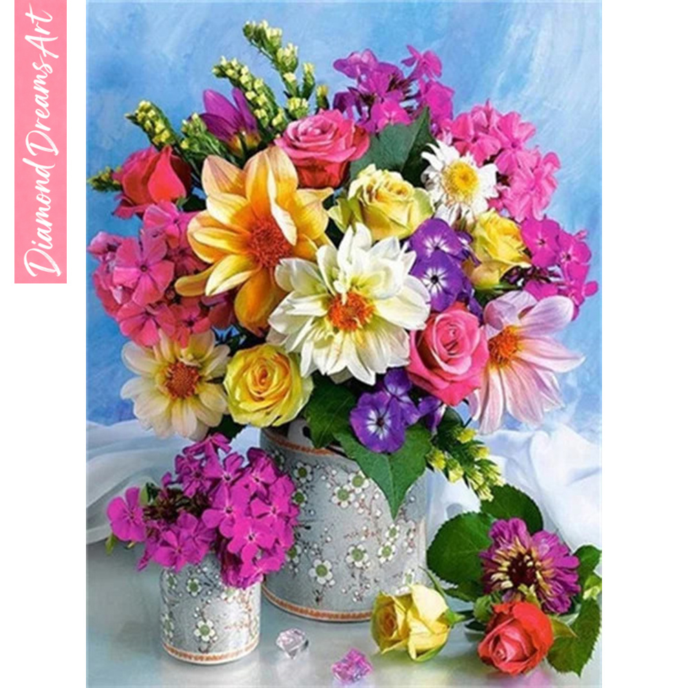 Full Diamond Mosaic Flower 5D  - Art Craft Vase review and price
