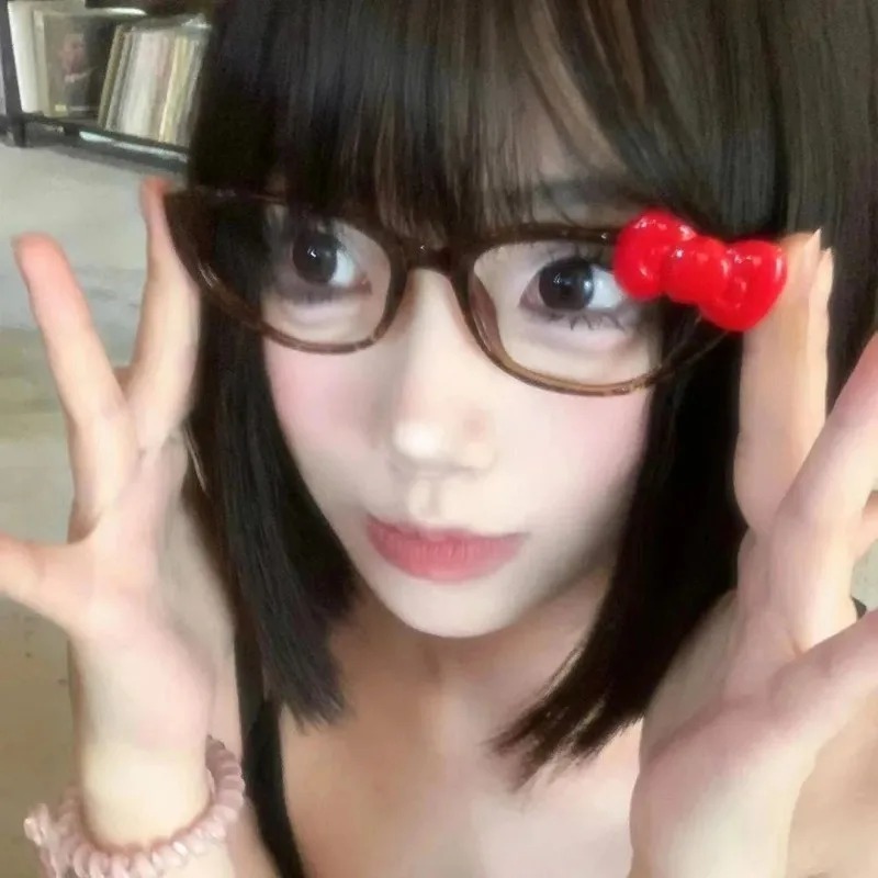 Y2K Red Bow Oval Glasses Red L - Art Craft Glasses review and price