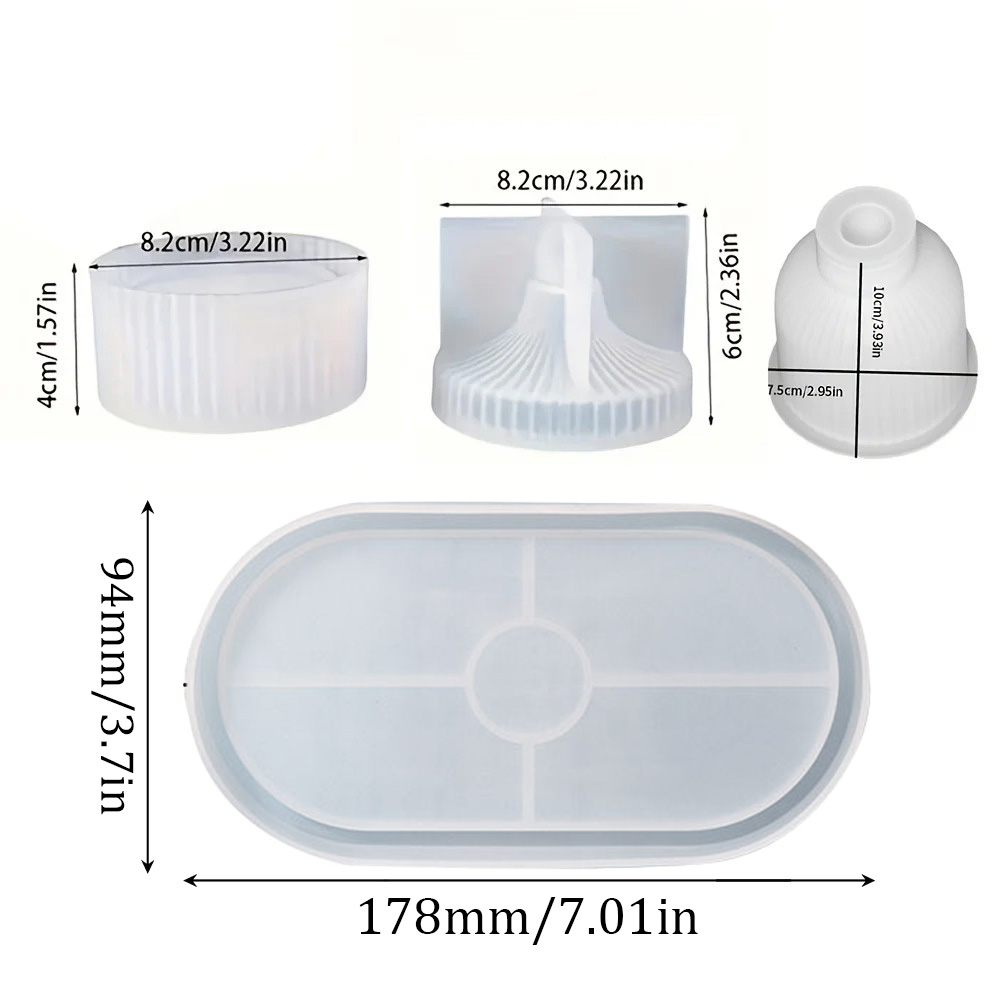 4pcs Silicone Molds Oval Tray  - Art Craft Vase review and price