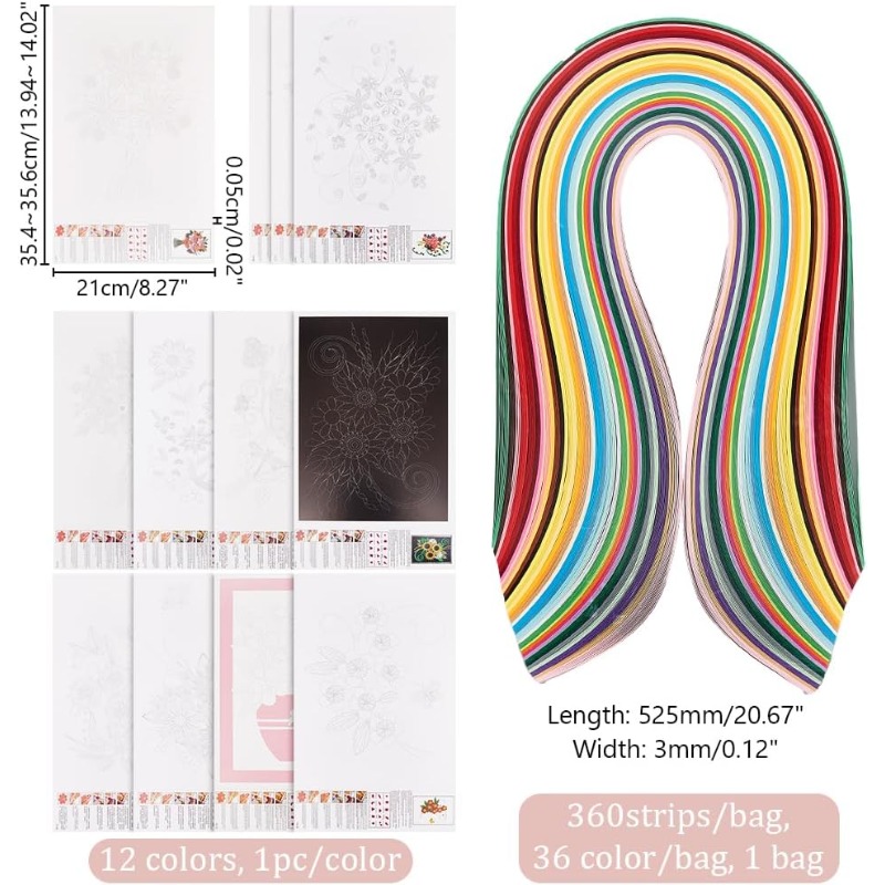1Set 12 Pcs Quilling Paper Ste - Quilling Paper Strips review and price