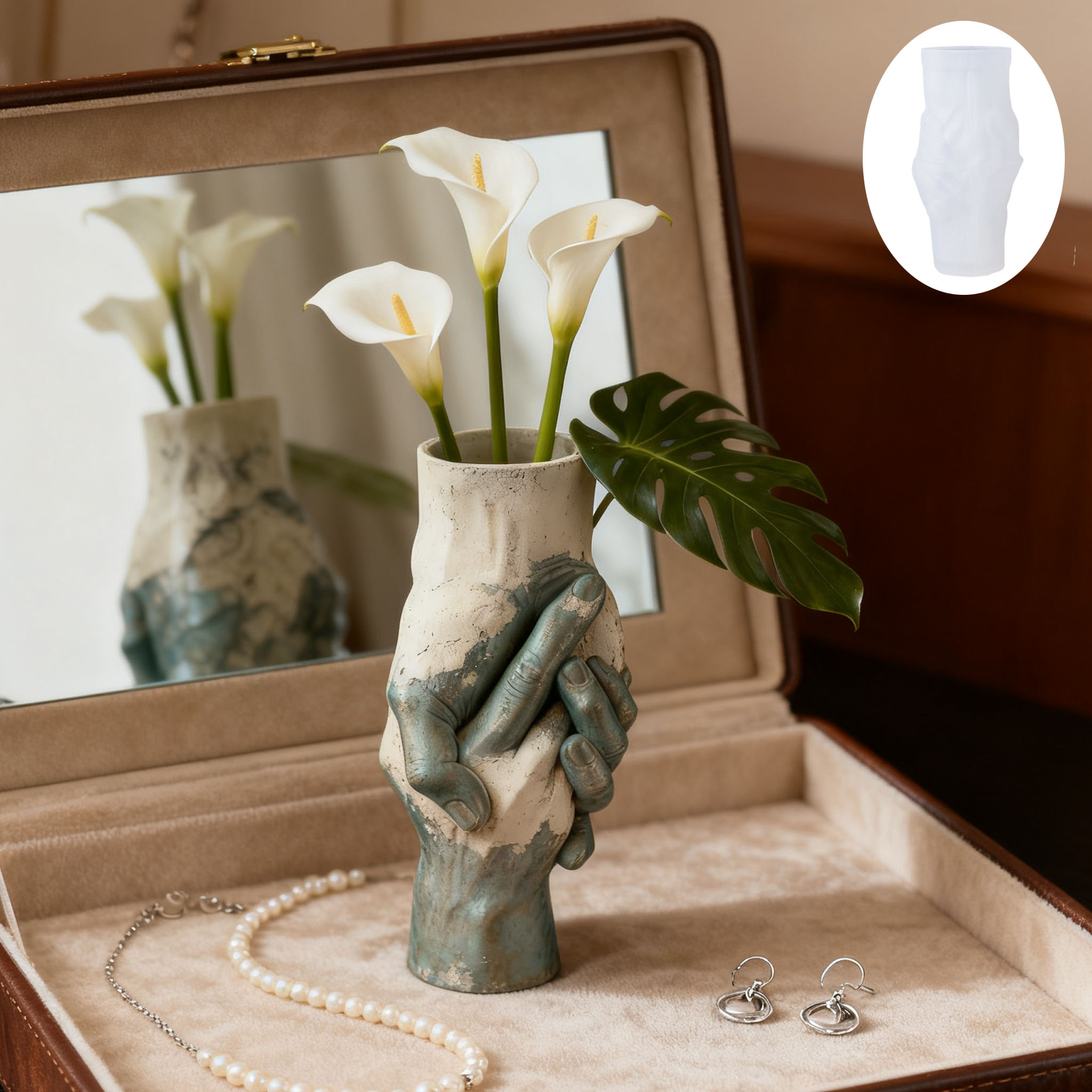 Artistic Hand-in-Hand Vase Sil - Art Craft Vase review and price