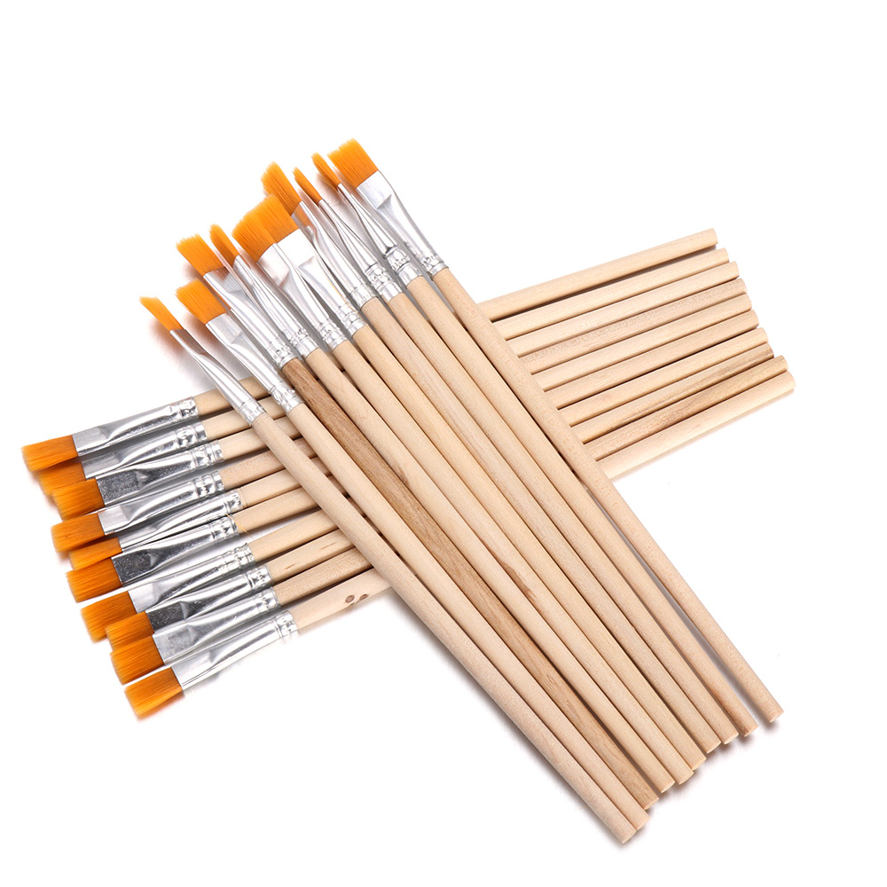 10Pcs/Set Flat/Tip Wood Handle - Watercolor Brush Pen review and price