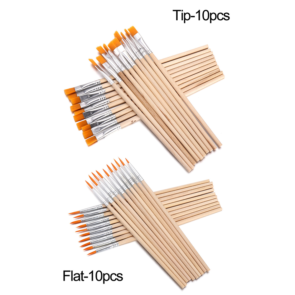 10Pcs/Set Flat/Tip Wood Handle - Watercolor Brush Pen review and price
